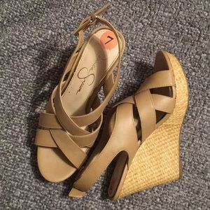 Tan wedge sandals - Jessica Simpson